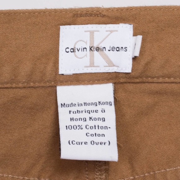 90s Calvin Klein Brown Mid Rise Pants - Medium |‎ Vintage Cotton Trousers - Picture 7 of 8